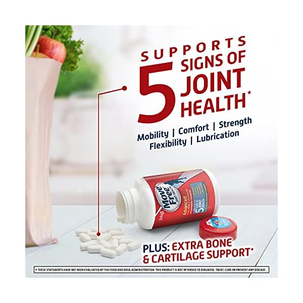 Move Free Advanced Glucosamine Chondroitin MSM + Vitamin D3 Joint Support Supplement, Supports Mobility Comfort Strength Flexibility & Bone + Immune Health - Tablet, 3x120ct Bottles (120 servings)*