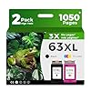 63XL – Cartuchos de tinta negro y color de repuesto para HP 63 XL apto para HP63 3830 4650 4652 4655 5200 5252 5255 5258 4520 4512 1112 2132 3630 3632 3 631 2 130 4510 4654 Impresoras BK y Tricolor