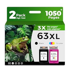63XL – Cartuchos de tinta negro y color de repuesto para HP 63 XL apto para HP63 3830 4650 4652 4655 5200 5252 5255 5258 4520 4512 1112 2132 3630 3632 3 631 2 130 4510 4654 Impresoras BK y Tricolor