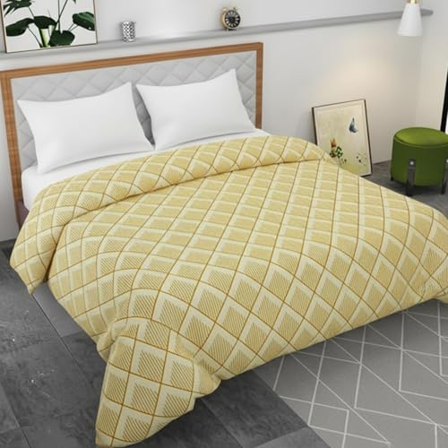 Image of 280 TC Luxurious Glace Cotton Duvet Cover /Comforter Cover /AC Quilt Cover King Size /Dohar /90 X100 Inches - (Beige)