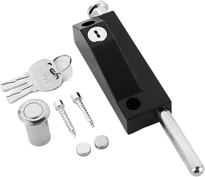 Patio Door Lock for Enhanced Home Security,Patio Doors Black Auxiliary Security Lock, Sliding Patio Door Two Keyed with Bolt Lock