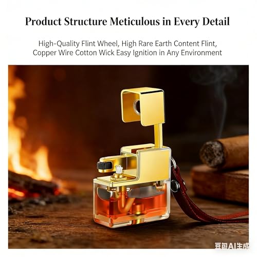 Encendedor portátil cuadrado transparente de kerosene miniatura 6