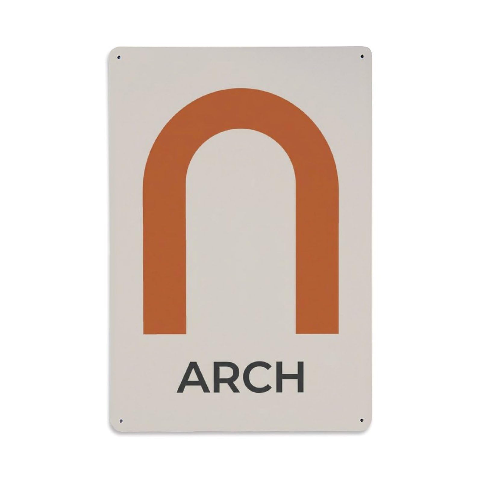Minimal Zen Terracotta Arch Calm Balance Meditation Guide Metal Tin Sign Plaque Wall Decor for Cafe, Man Cave, Club Bar, Office, Home Garden Round Metal Poster 8x12Inch