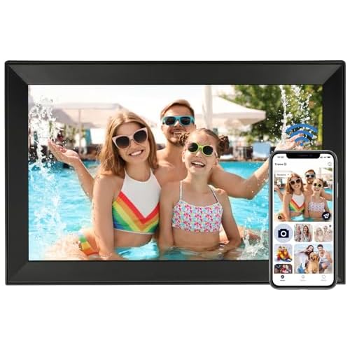 Digital Photo Frame 15.6 Inch WiFi Electronic Picture Frame with FHD Touchscreen, 32GB Storage, Easy to Share Photos and Videos via APP, Wall Mountable