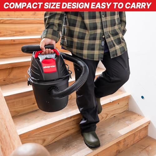 Shop-Vac 9303511 2.5 Gallon Wet Dry Vacuum, 2.5 Peak HP, 1.25 Inch Diameter x 4 Foot Hose, 12 Ft Cord Length, Wall Mounted, Includes Filters, Ideal for Jobsite, Garage, Car & Workshop by Shop-Vac - Used condition - Image 5
