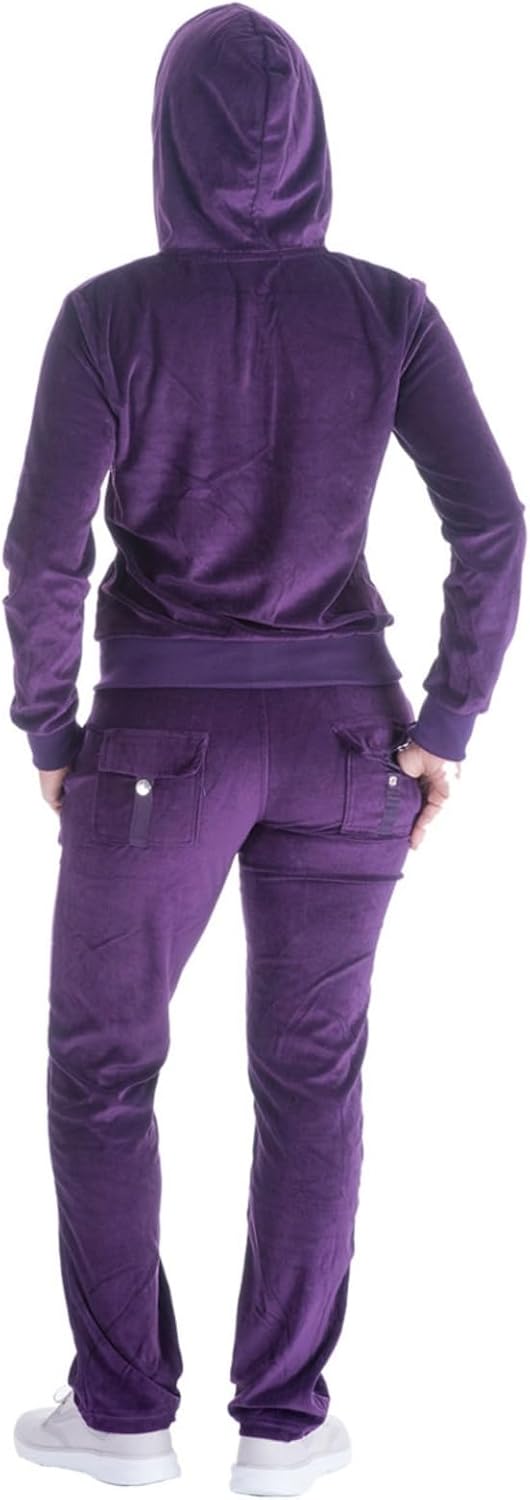LeeHanTon Sweat Suits for Women Set Comfortable Sweat Outfits Workout Suit Zip Velour Hoodie and Jogger Sport Suit - Image 3