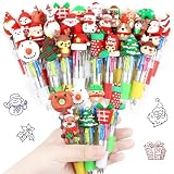 SULOLI 30 Pezzi Penne Multicolore Natale,Penne a Sfera a 4 Colori