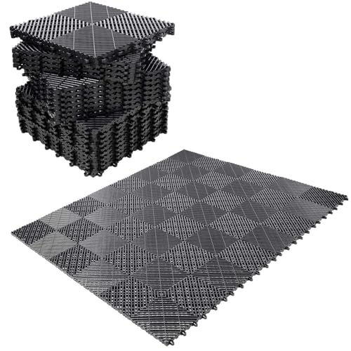 SRECELL 25 PCS Interlocking Garage Floor Mats, 15.6