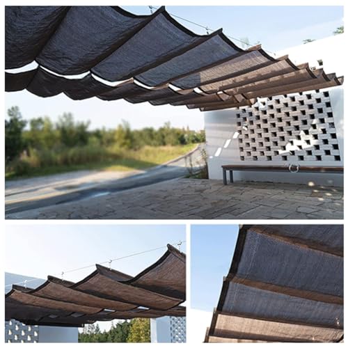 Voile d'ombrage rétractable en U et store coulissant résistant UV