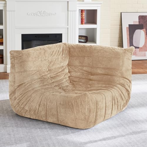 Image of HABUTWAY Giant Bean Bag Chairs Lazy Sofa for Adults,Corner,Khaki