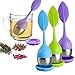 Loose Leaf Tea Infuser - Silicone Handle Tea Infuser Stainless Steel Strainer for Tea Pot, Mug - Loose Tea Steeper - Tea Diffuser for Loose Tea, Fennel Tea, Herbal Tea 3 Set - Green/Blue/Purple