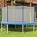 14ft Round Trampoline Safety Net with 8 Straight Poles, Weather-Resistant Trampoline Replacement Enclosure with Yellow Zippered Entrance, Poles Not Included