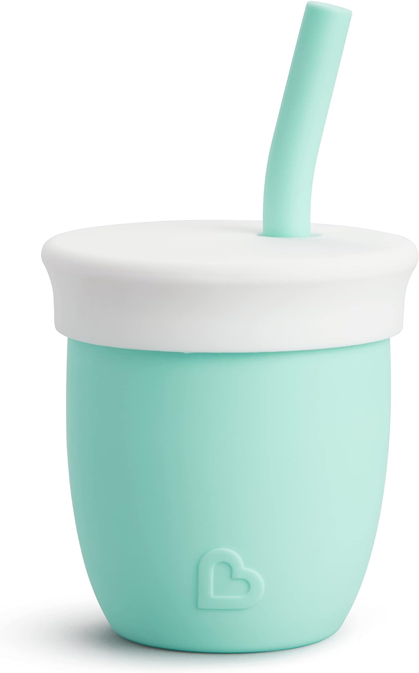 Munchkin C’est Silicone! Open Training Cup with Straw for Babies and Toddlers 6 Months+ Ideal Transition Sippy Cup, Free Flow Sippy Cup to Straw Cup for Baby and Toddler weaning, 4oz / 120ml, Mint