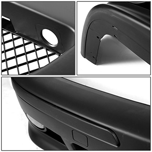 Replacement for BMW E39 5-Series Unpainted ABS M5 Style Front Bumper + Mesh Grille + Fog Light
