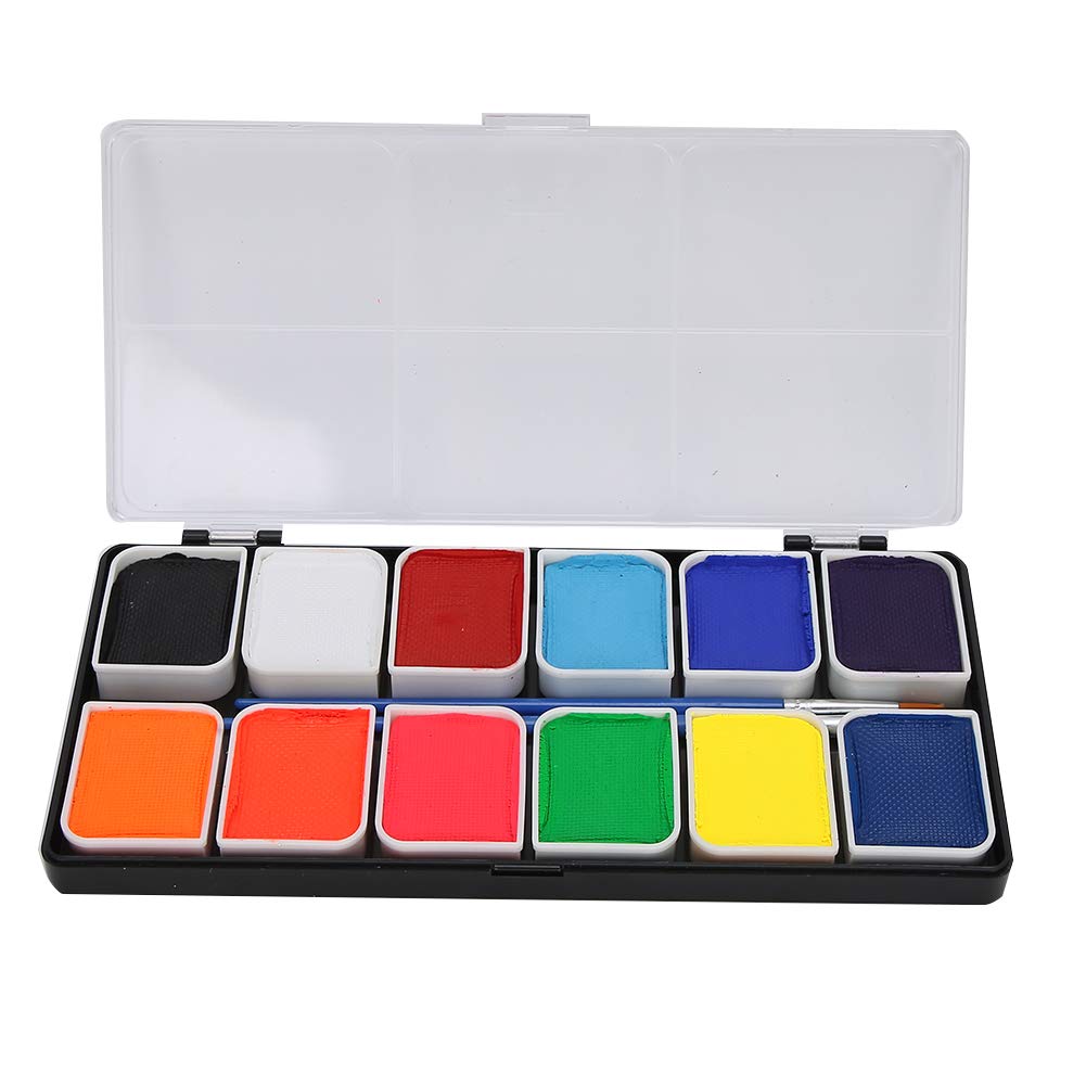 12 Colors Body Face Paint Water Based Halloween Party Ball Game Fan DIY Fancy Makeup Pigment