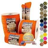 (タフグリッド) TOUGH-GRID パラコード パラシュートコード 純正軍用仕様タイプIV 750ポンドパラコード 米軍使用 MIl-C-5040-H 100%ナイロン 米国製 50Ft. (COILED IN BAG) イエロー