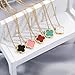 AIPPK 18K Gold Plated Clover for Women Black Van Cleef Necklace Dupes Four Leaf Clover Lucky Necklace Pendant Dainty Jewelry Gifts