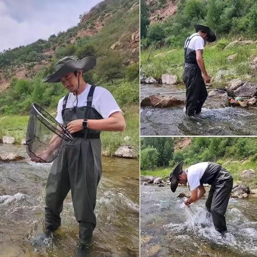 Botas de pesca impermeables con vadeador de pecho y correas ajustables gris 4