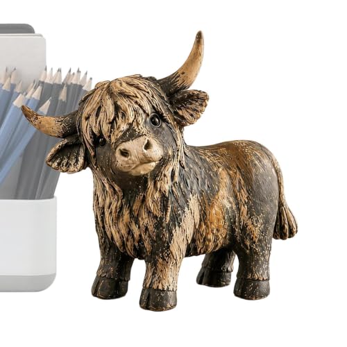 Imtrub Figurine de Vache Figurine d'animal de Collection en Résine Rustique