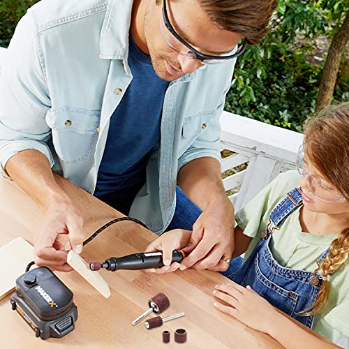 132-tlg. Schleifhülse Set mit Aufbewahrungsbox | 120 Schleifbänder + 12 Schleifwalzen für Dremel Drehwerkzeuge | Hochwertige Kornung 60-240 | Universal einsetzbar für Holz, Metall & Kunststoff