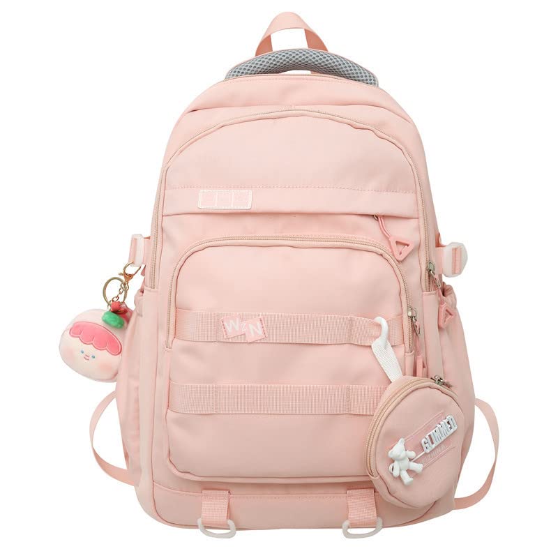 Pink Backpack School Backpack Large Capacty Casual Travel Daypack