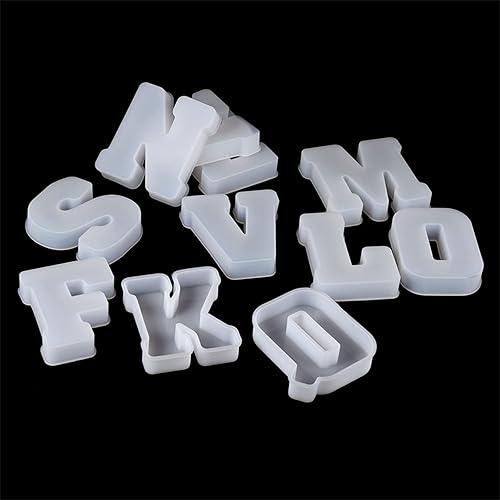 Miniatura 5 de Paquete de 26 moldes de resina epoxi de letras grandes, letras grandes de resina 3D para decoración de fiestas de cumpleaños, manualidades, fiestas,