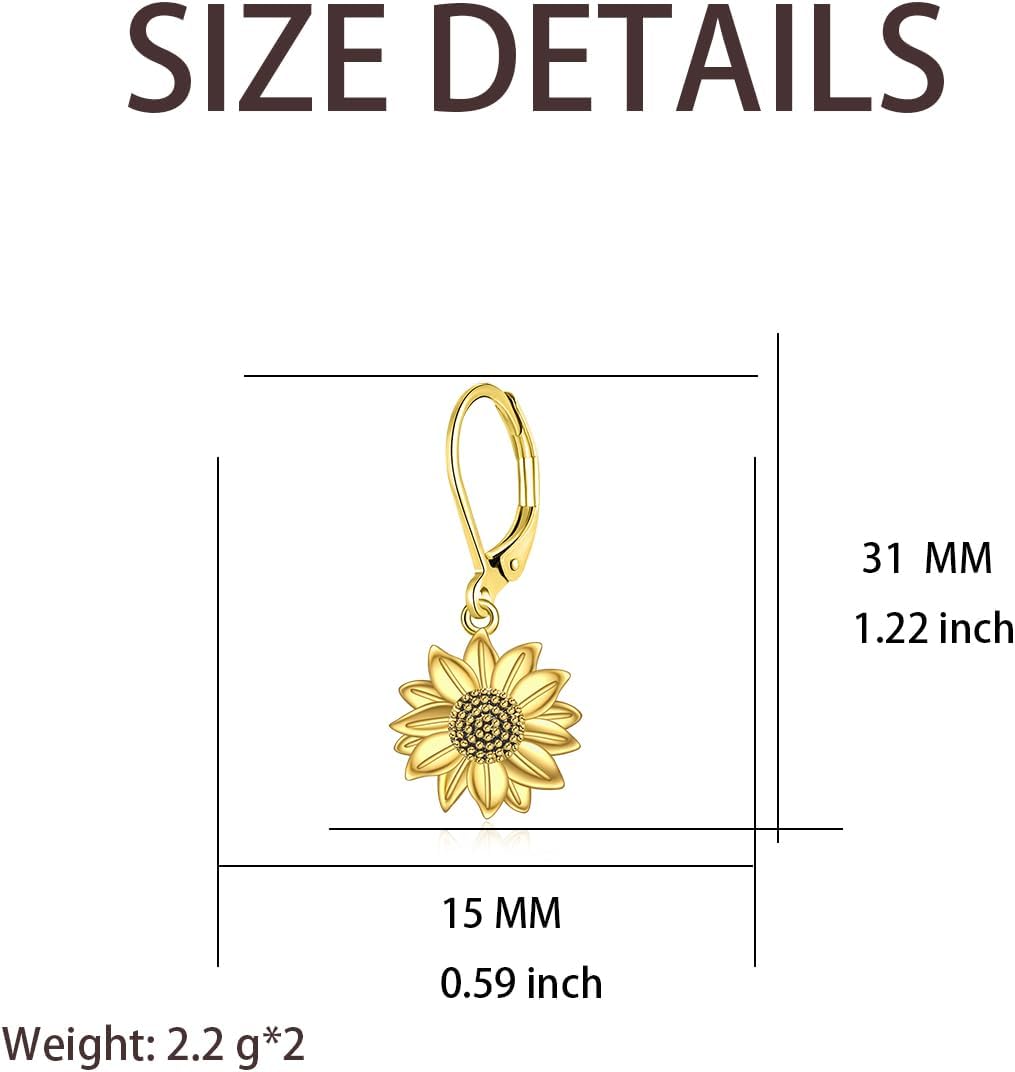 Larimar/Star/Dragonfly/Sunflower/Moonstone/Black Onyx Earrings for Women Leverback Dangle Earrings Hypoallergenic Jewelry for Women - Image 3