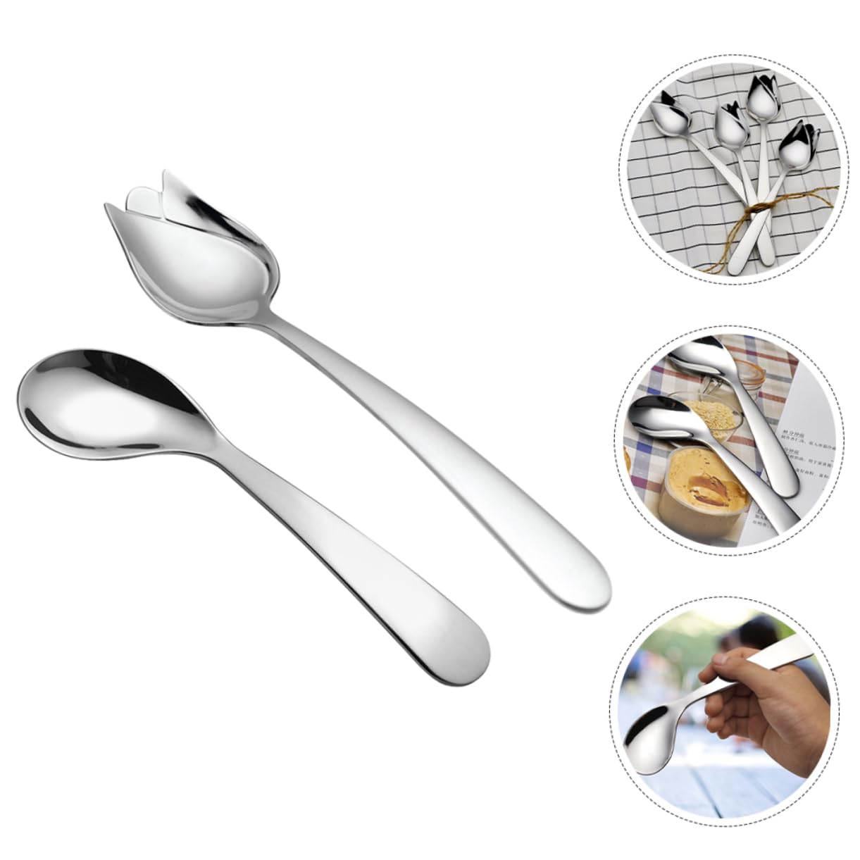 5 set Cucchiaio Forchetta Per Gomito Utensile Per Disabili Cucchiai Per Lo Svezzamento Posate Adattabili Alimentatore Per Adulti Con Disabilità Facile Da 2 pezzi*5