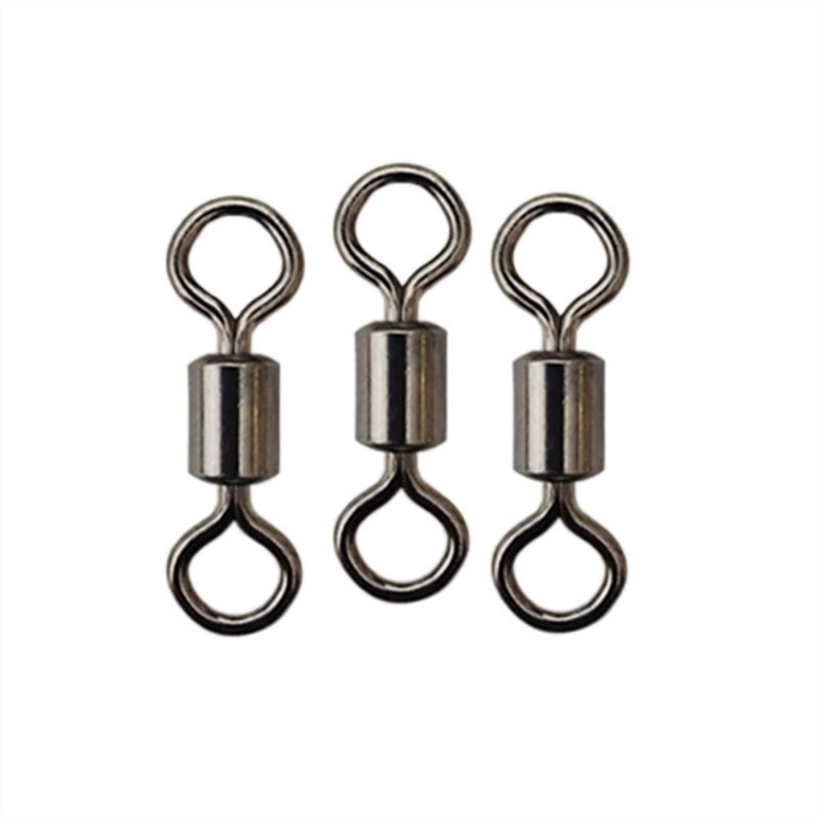 100 Stück Hochgeschwindigkeits-Rotationsstecker mit acht Ringen Angelfasswirbel aus Edelstahl Angelwettbewerb Ausrüstung Wirbelgerät für Hakenfischen 2-130kg (Size : 1#)