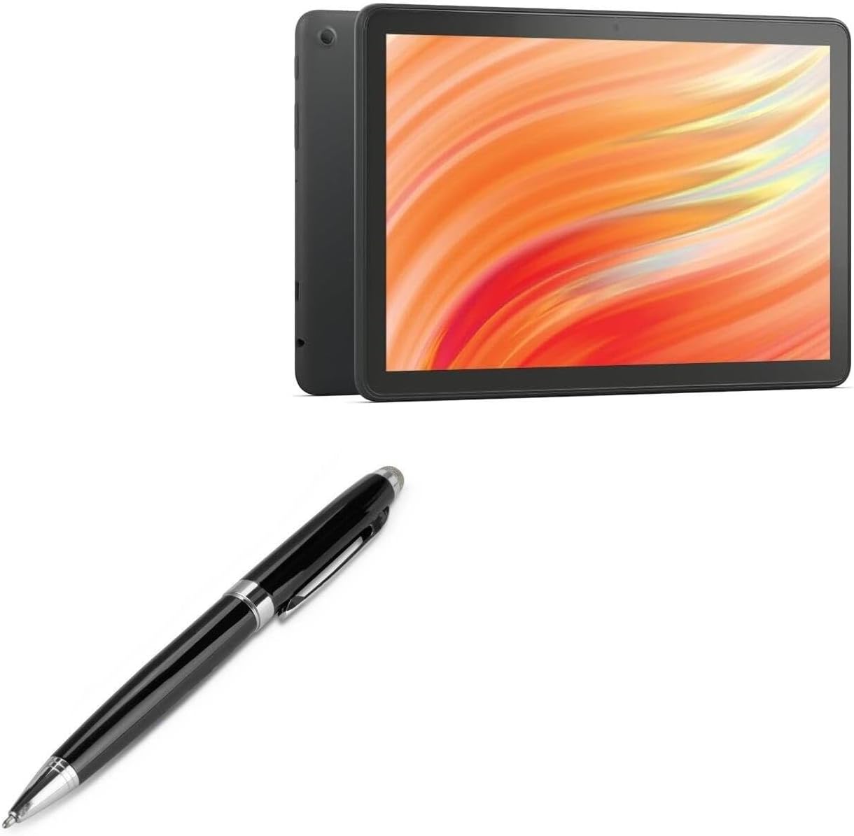 BoxWave Stylus Pen Compatible with Amazon Fire HD 10 (2023) B0BL5PYD69 - EverTouch Meritus Capacitive Styra, Capacitive Stylus with Rollerball Pen - Jet Black