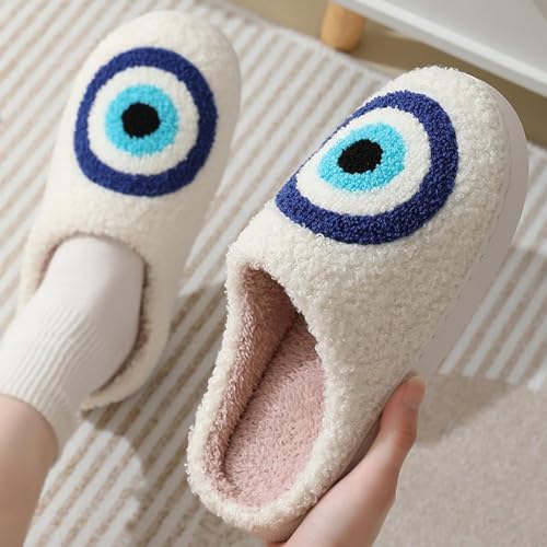 Cartoon Slippers for Women Men, Soft Fluffy Warm Lightweight Non-Slip Cute House Slippers Slip-On Cozy Indoor Outdoor Heart Meet Ne at Night Mushroom Slippers2