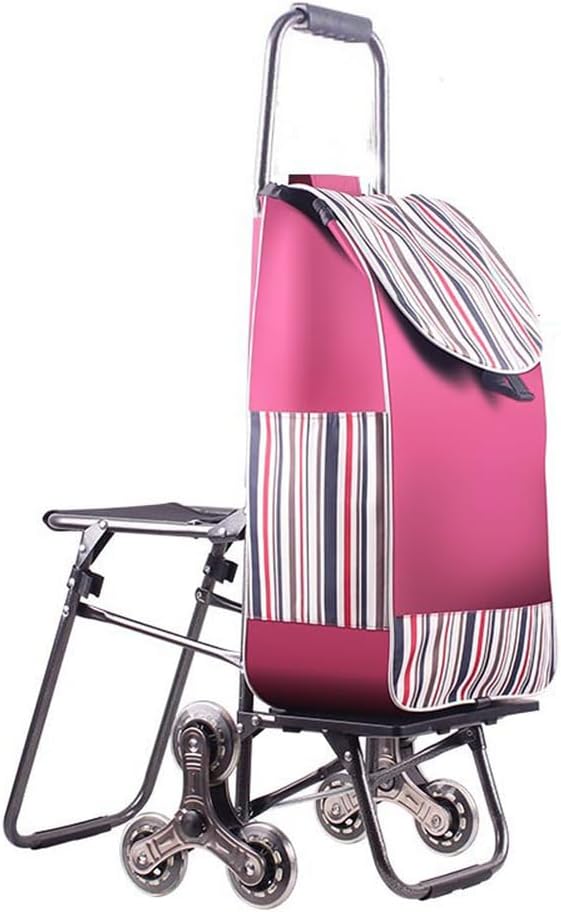 Foldable Shopping Cart with Seat and Stair-Climbing Wheels for Seniors and Easy Grocery Transport（7）