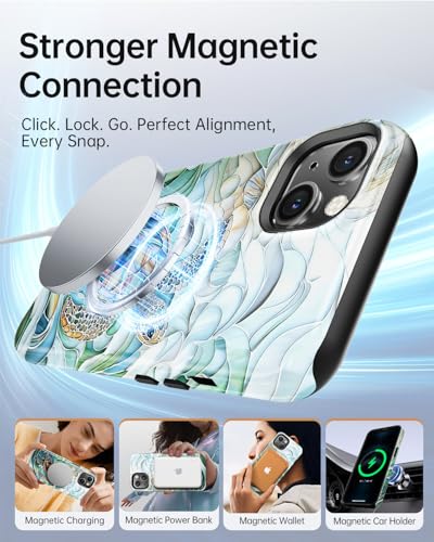 Coque pour iPhone 14 Plus magnétique silicone résistant bleu