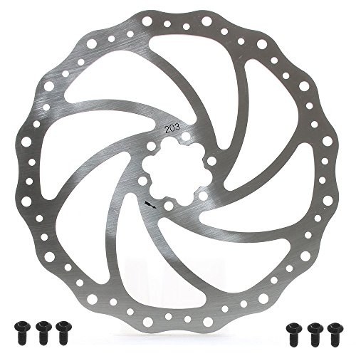 203Mm Disc Brake Rotor With 6 Bolts Stainless Steel Bicycle Rotors Fit For Road Bike, Mountain Bike, Mtb, Bmx ( Stainless Steel, 2Pcs) #TOP1