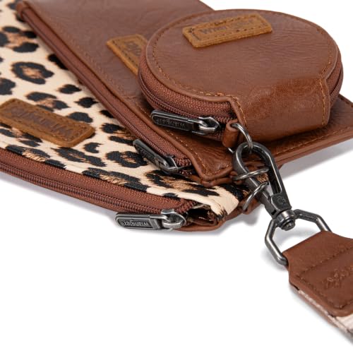 Image of Montana West X Wrangler Keychain Wallets for Women Dual Pouch Wristlet