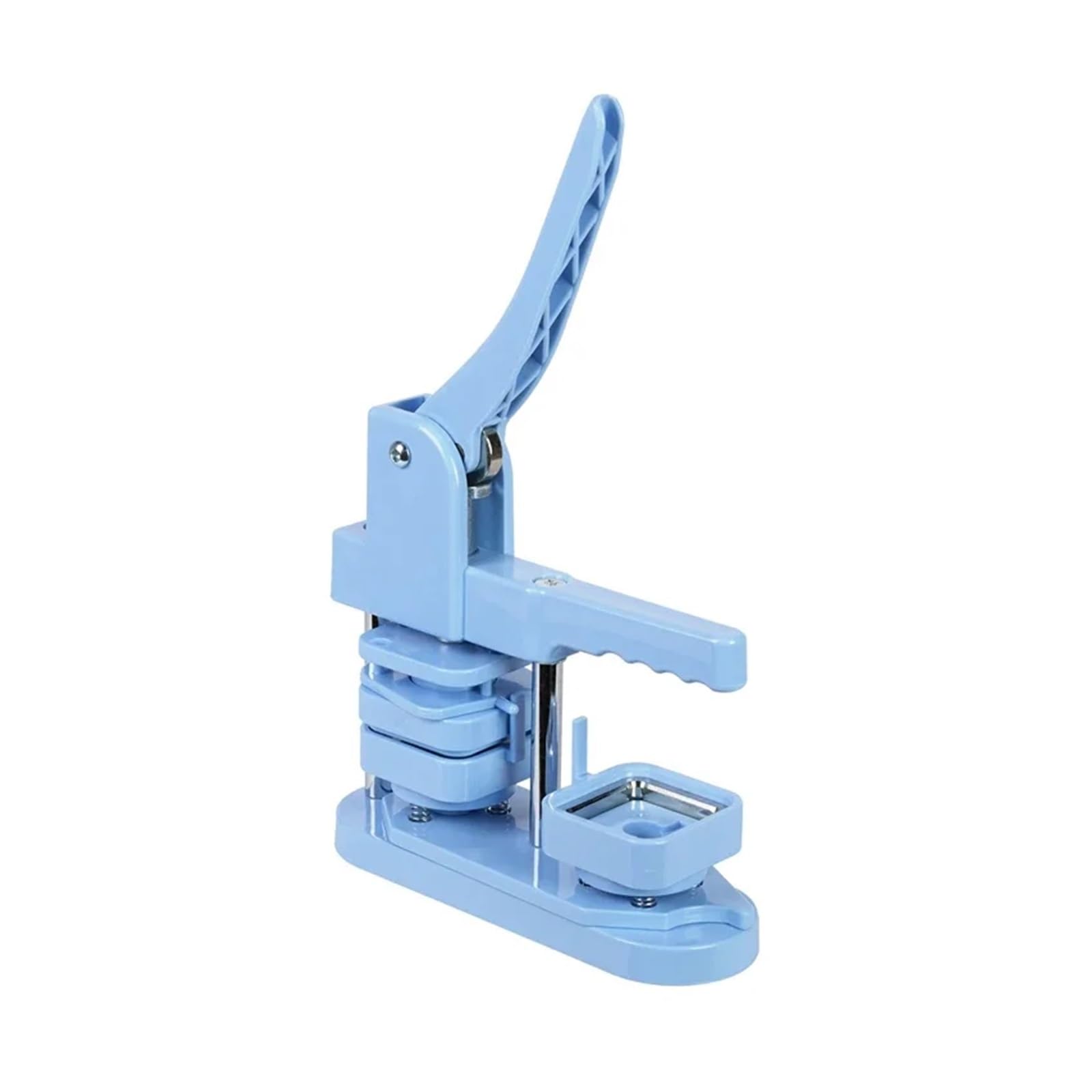 Maszyna do odznak, Przycisk Do Tworzenia Plakietek 50mm Kwadratowy Zestaw Maszynowy 100 Zestawów Części Obrotowa Prasa Ręczna DIY Rękodzieło DIY(50MM Blue Set)