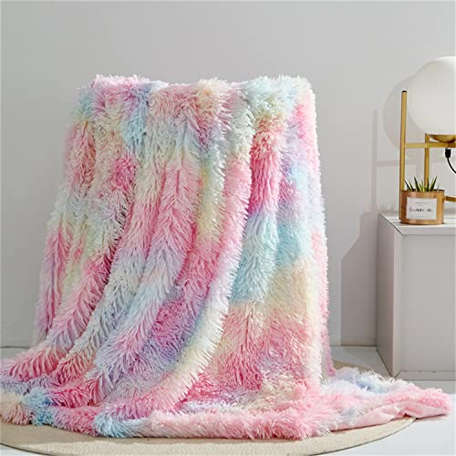 MOOWOO Manta de felpa peluda, suave manta cálida de pelo sintético de pelo largo, manta acogedora de franela de terciopelo suave para sofá cama