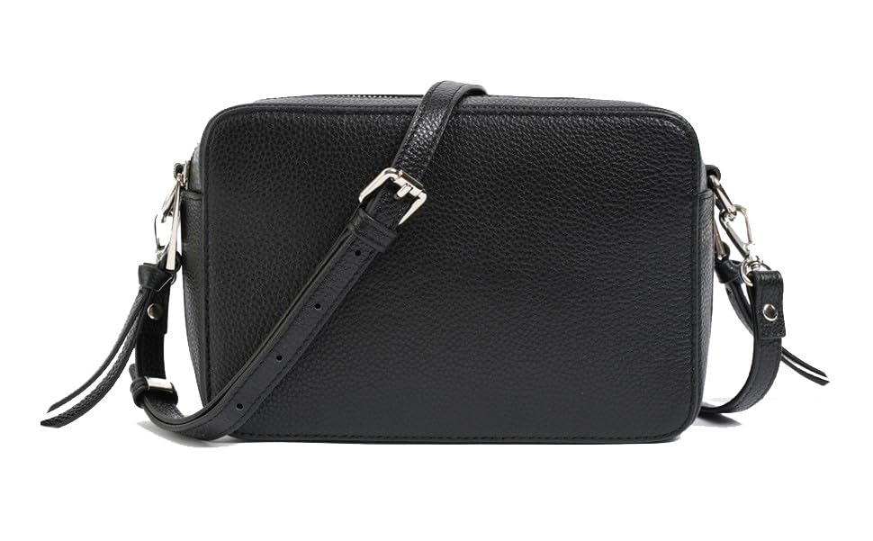 Leather Crossbody Bag for Women, Purses For Women, Satchel Bag 2 Zipper Compartments 2 Straps and External Pouch2