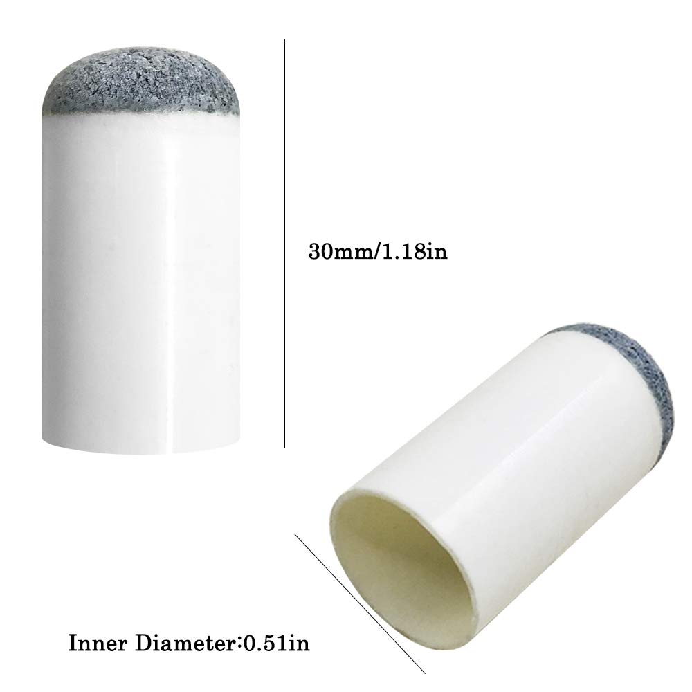 YuCool 50 Puntas de Repuesto para Taco de Billar, Puntas de Taco de Billar, Puntas de Palo de Piscina, Puntas de Empuje de 13 mm