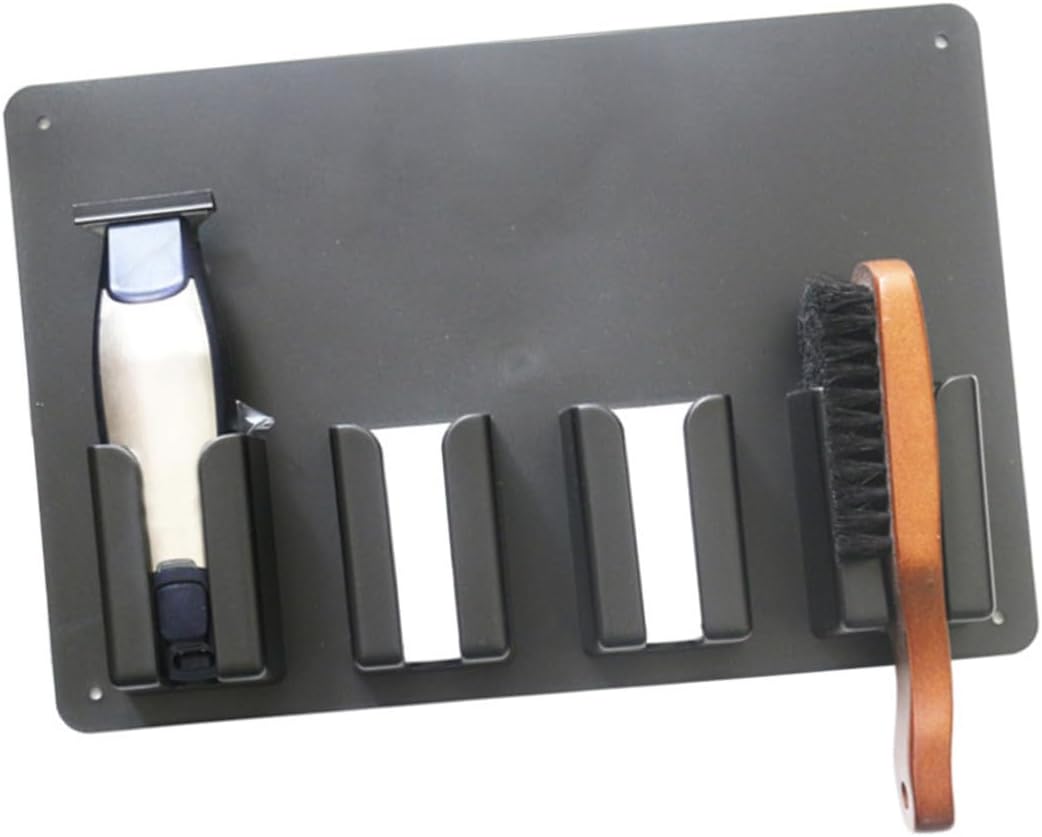 Clipper Hanging Rack Wall-Mounted Storage for and Trimmer Black Design Space-Saving for Salons and Home Use Easy Installation Multi-Purpose Organizer for Clippers Brushes and