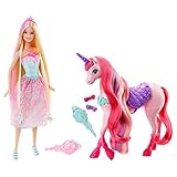 Barbie Endless Hair Kingdom, Pink Princess Doll and Unicorn