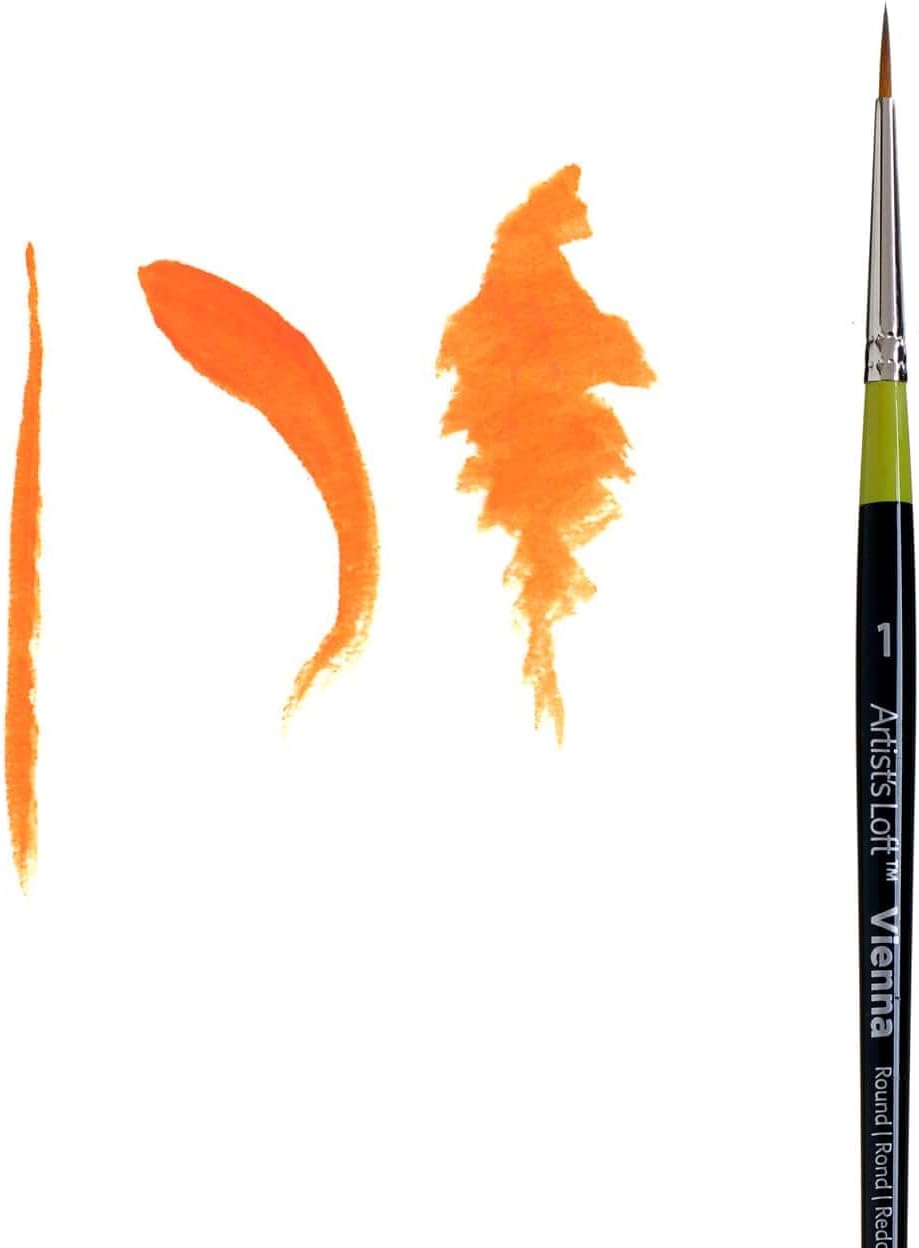Artist's Loft Vienna Golden Taklon Short Handle Round Brush, 12 Pack