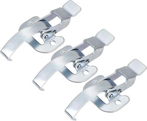 uxcell Pestillo de palanca galvanizado de 3.62 pulgadas con gancho de acero de resorte - 3 piezas