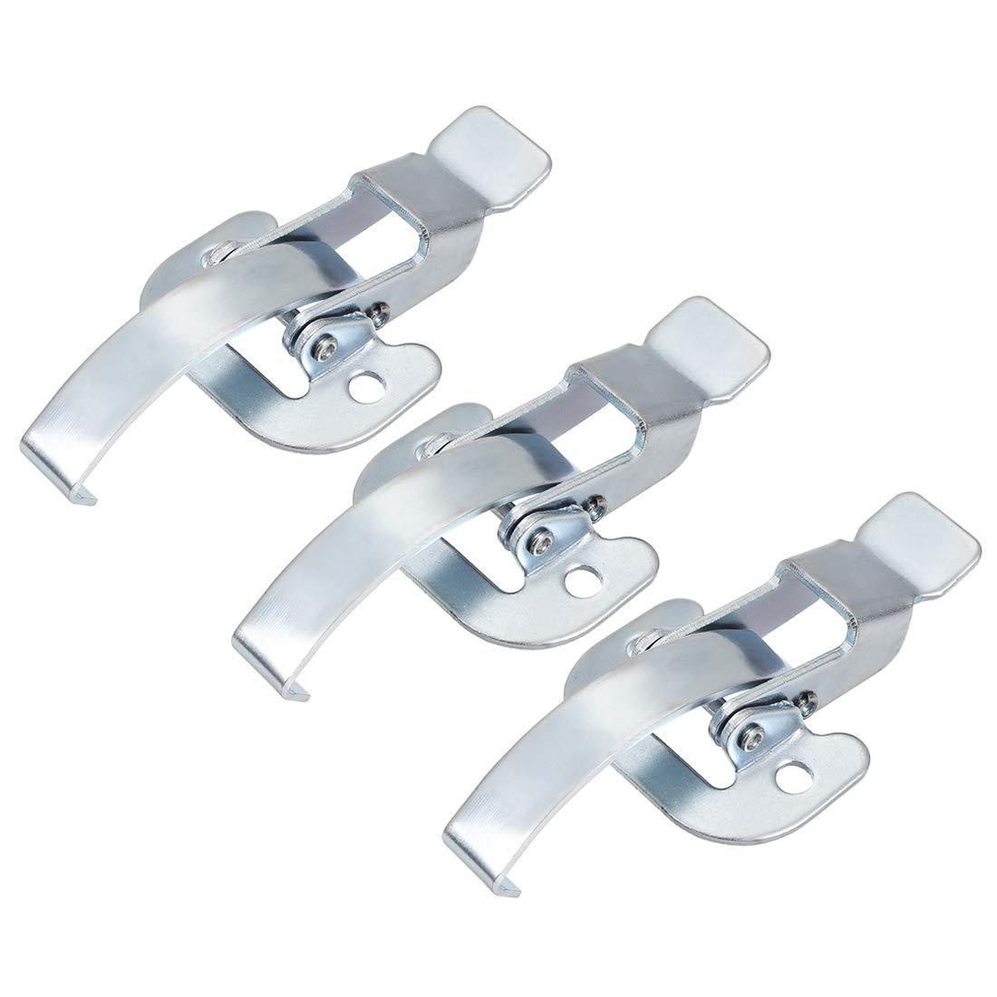 uxcell 3.62-inch Galvanized Draw Toggle Latch with Spring-Steel Hook - 3 Pcs