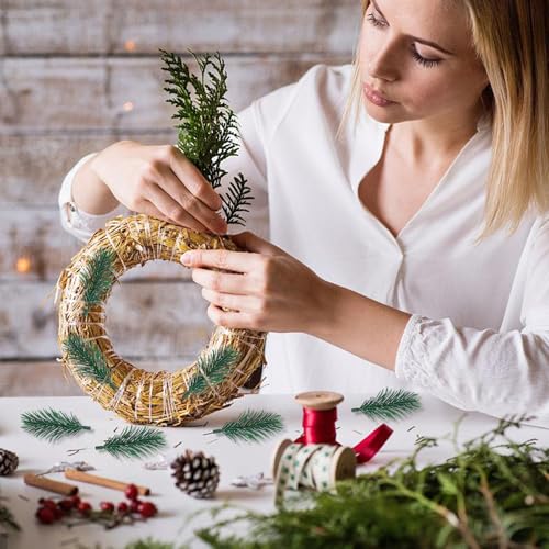 50 Stück Künstliche Tannenzweige, 6 cm Lang Tannenzweige Künstlich wie Echt, Grüne Pflanzen Adventskranz Deko DIY, Streudeko Weihnachten basteln für Girlande, Kranz und Weihnachtsverzierung