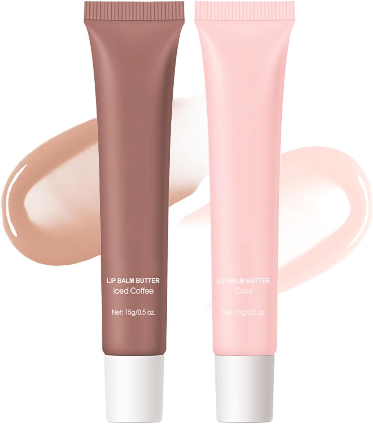 2Pcs Summer Tinted Lip Butter Balm - Ultra-Hydrating, Nourishing Lip Care with Natural Ingredients, Soothes & Softens Dry Lips, Birthday Cake with Slight Shine (Coffee+Cake, 2Pcs)