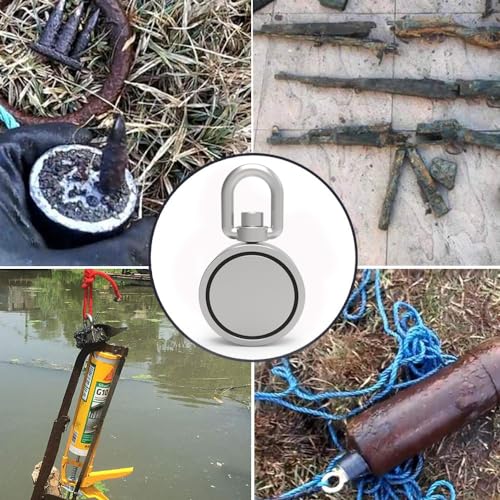 Imán de Pesca Superfuerte de Neodimio Giratorio 360 Grados Doble Cara - 2.95 in de Diámetro miniatura 6