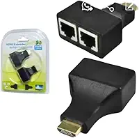 Extensor HDMI via Cabo de Rede RJ45, até 30m, Modelo KP-AD100, Cor Preta