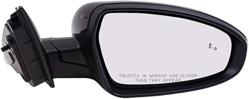 Miniatura 2 de Brock Pintura de repuesto para espejo eléctrico del lado del pasajero para que coincida con el negro con detección de puntos ciegos de señal de