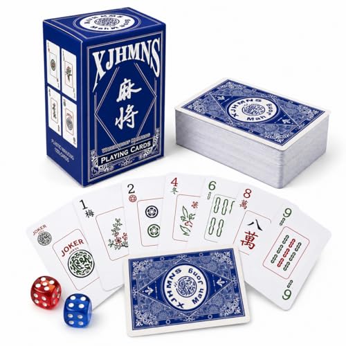 XJHMNS American Mahjong Playing Cards Large Print Mahjong Cards 2026 Edition Waterproof Game Set